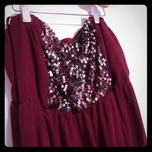 Maroon short length dress perfect for any party